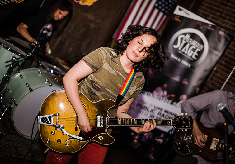 A musician rocks out at Mountain Stage concert in Charleston, West Virginia.