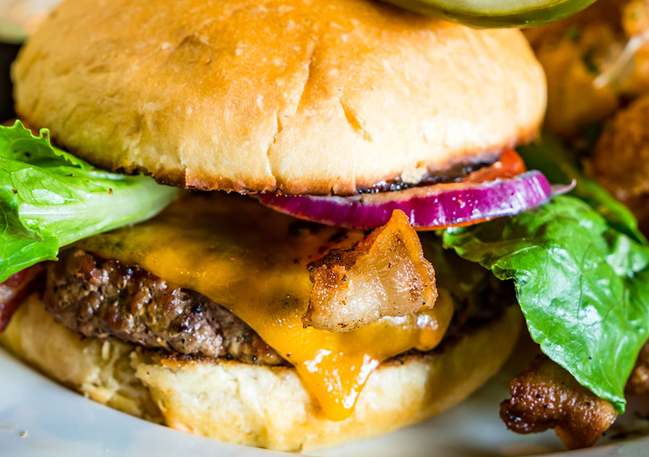 A burger from Pilot Butte Drive In in Bend, OR