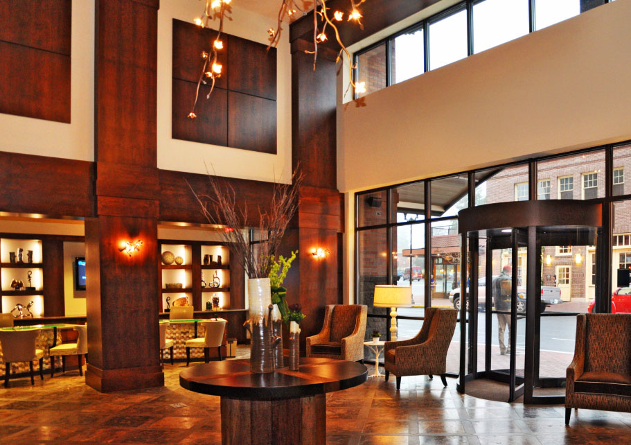 The lobby at the Oxford Hotel in Bend, OR