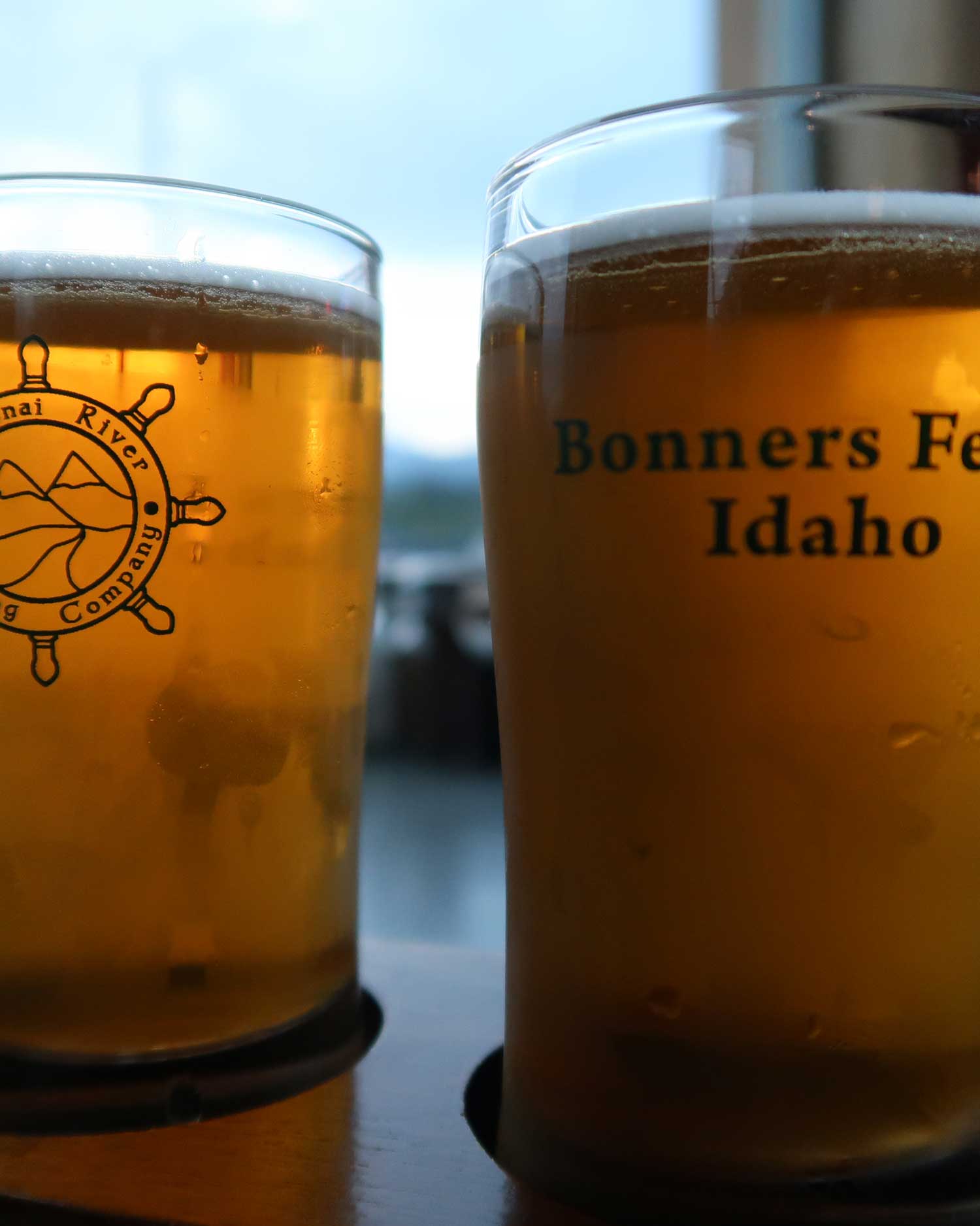 two pints of beer at Kootenai River Brewing Company
				