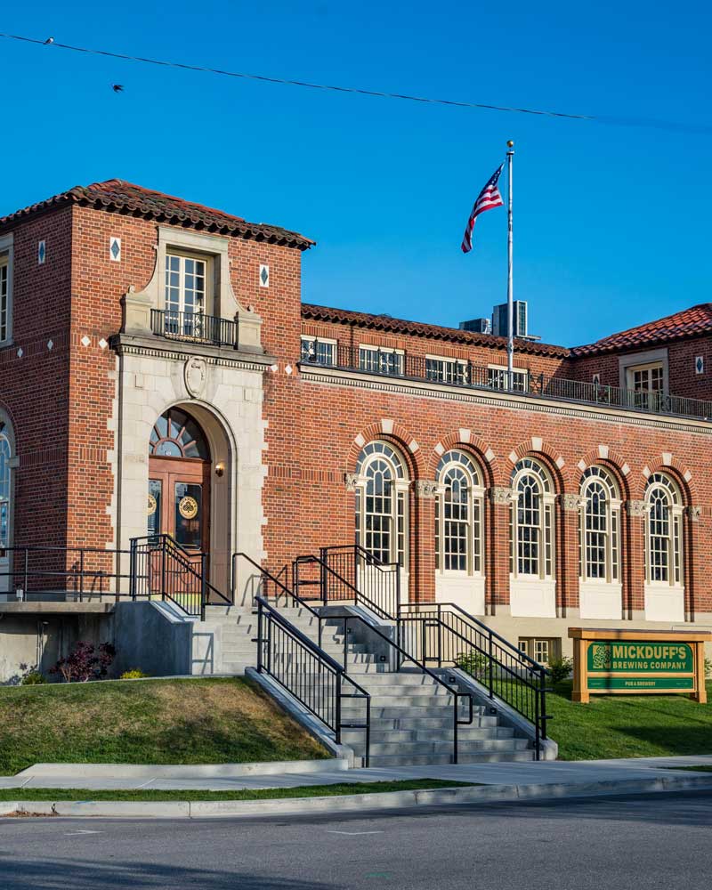 historic brick federal building, turned brewery 
				